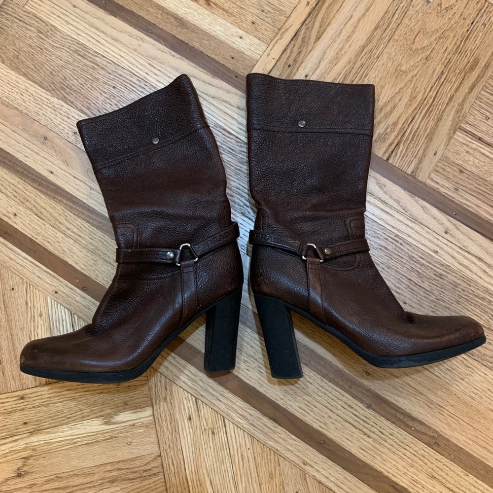 Leather Prada rubber soles boots